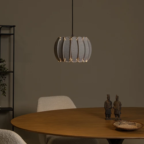 Lucide SPENCER - Hanglamp - Ø 30 cm - 1xE27 - Grijs - sfeer 1